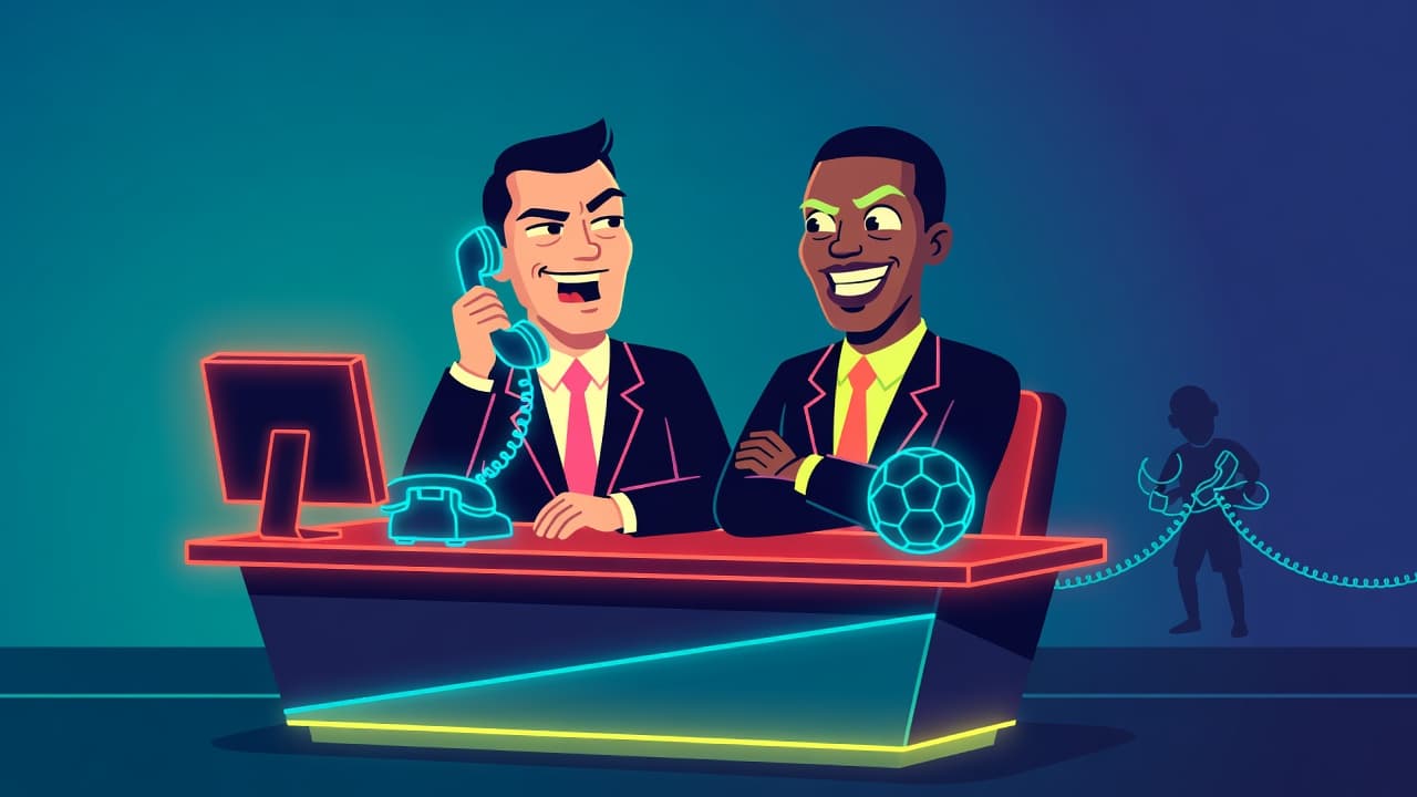 President's FIFA Call Saves Balogun's One-Match Ban — Politics satirical illustration by Roast Station