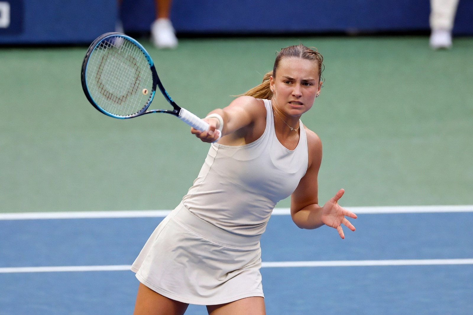 Andreeva Threw Her Racket at Arthur Ashe — Sports satirical illustration · MILD tier · Roast Station editorial