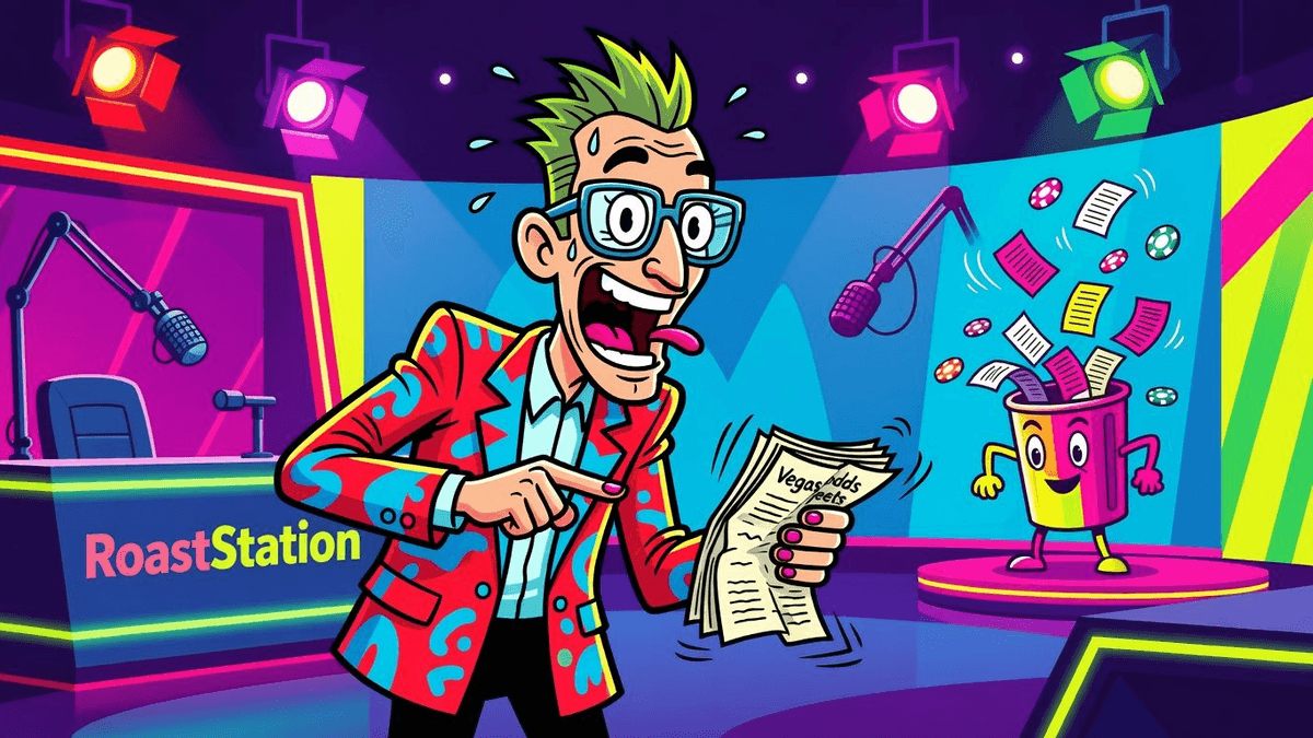 Bleacher Report's 'News': Straight-Up Vegas Odds Dump — Sports satirical illustration by Roast Station
