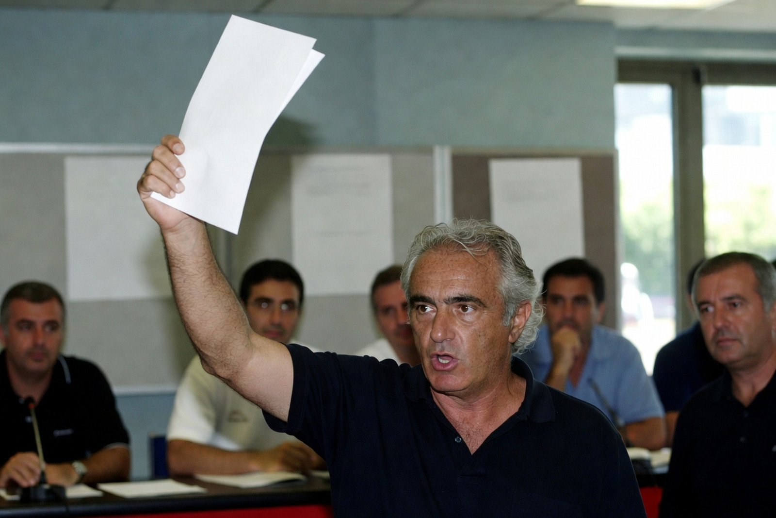 Briatore Called a Judge Nasty at Monza — Sports satirical illustration · SPICY tier · Roast Station editorial
