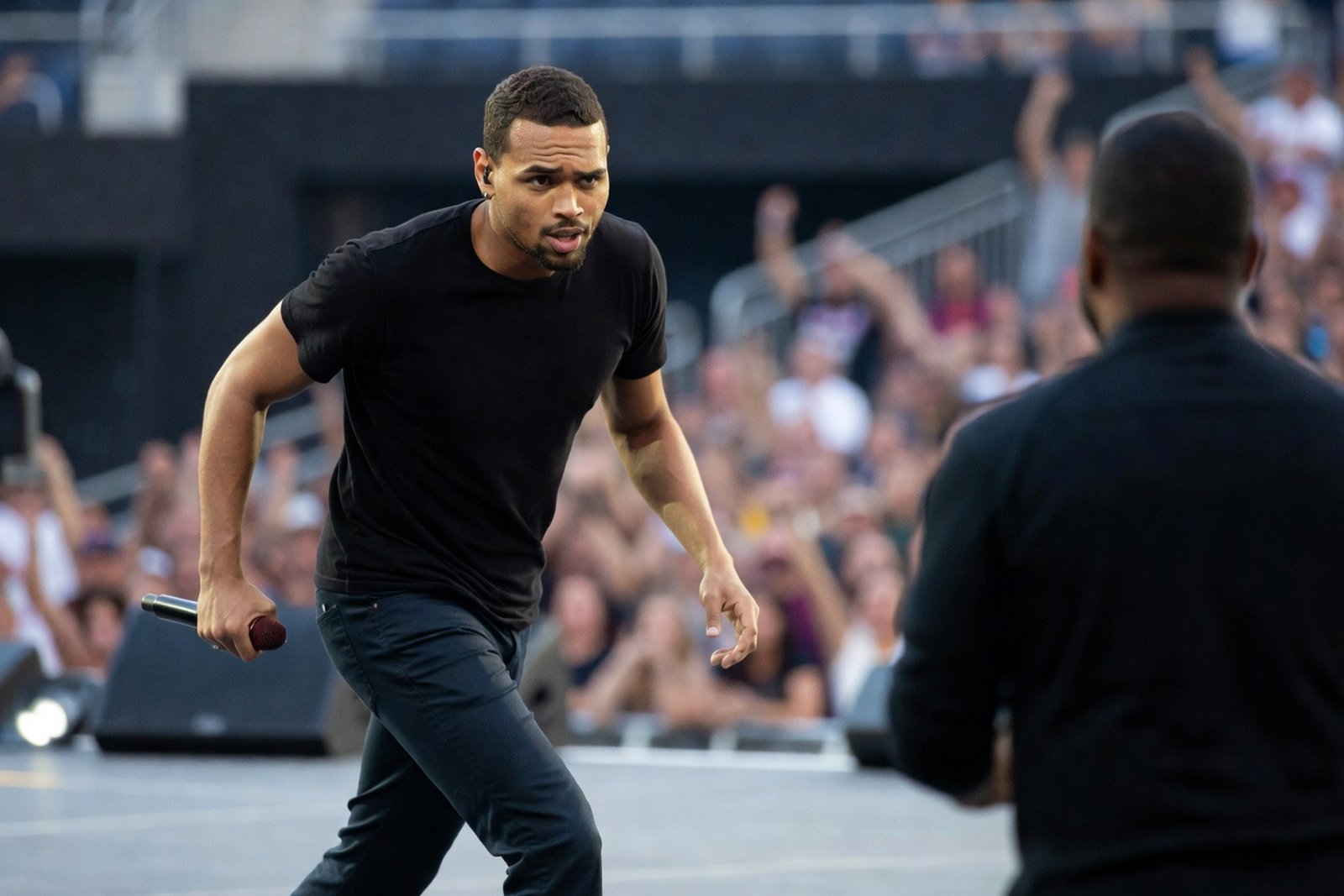 Brown Threatened a Heckler on the R&B Tour — Celebrities satirical illustration · MILD tier · Roast Station editorial