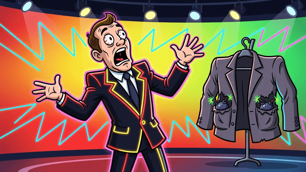 Charity Jacket's Pocket Bombshell: Sh*tshow Special — Culture satirical illustration by Roast Station