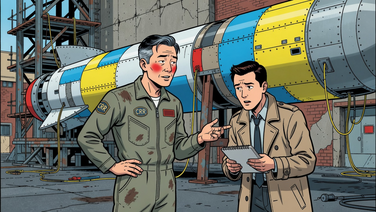 China Recovered Reusable Rocket, Swears It’s Not Copying SpaceX — Tech satirical illustration by Roast Station