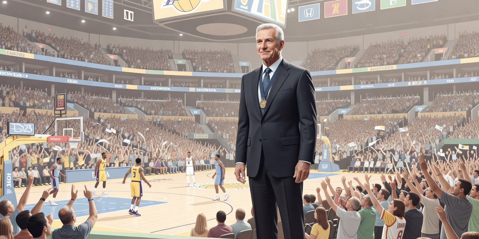 Disney Named Iger a Legend the Week He Bought the Lakers — Celebrities satirical illustration by Roast Station