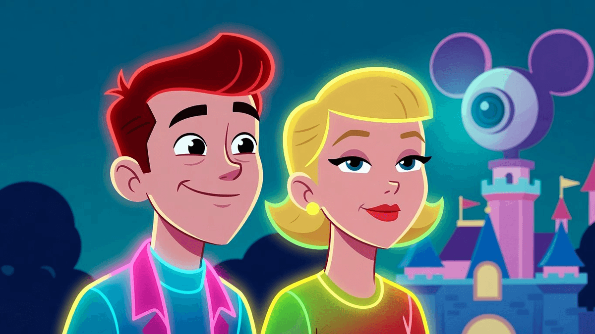 Disney's Face Scan Audit: Magic Kingdom Meets Surveillance State — Entertainment satirical illustration by Roast Station