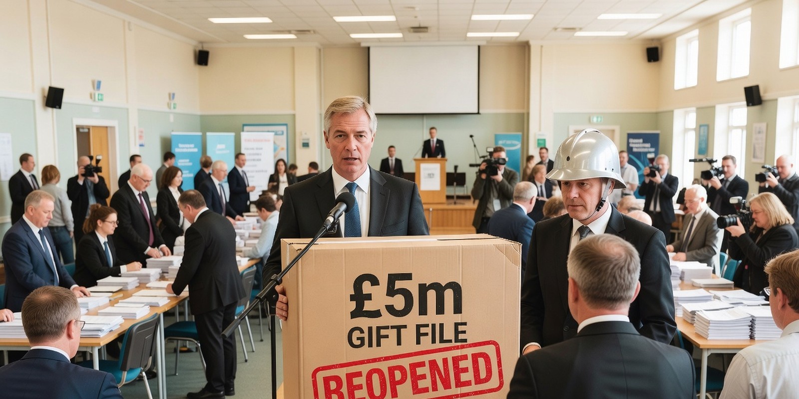 Farage Beat Count Binface Then the Probe Reopened — World satirical illustration by Roast Station