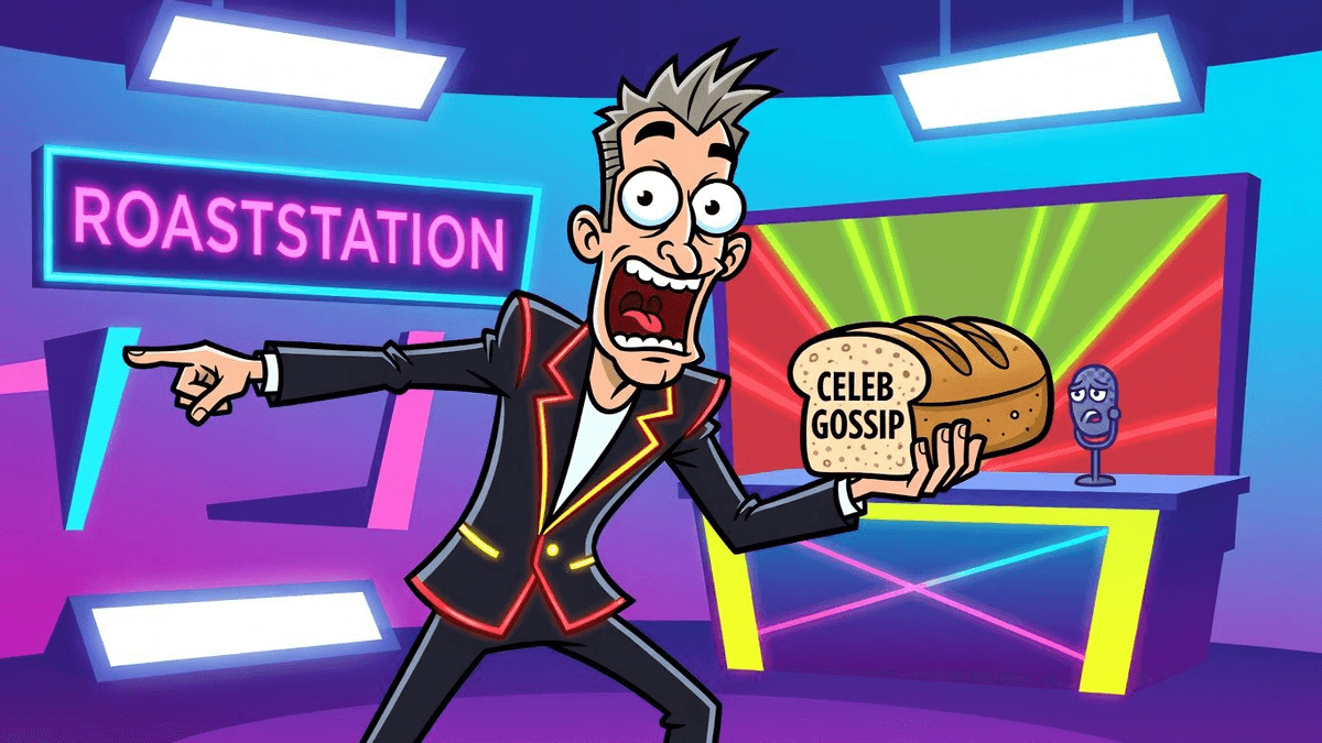 HELLO!: Celeb Gossip as Your Daily Bread — Celebrities satirical illustration by Roast Station