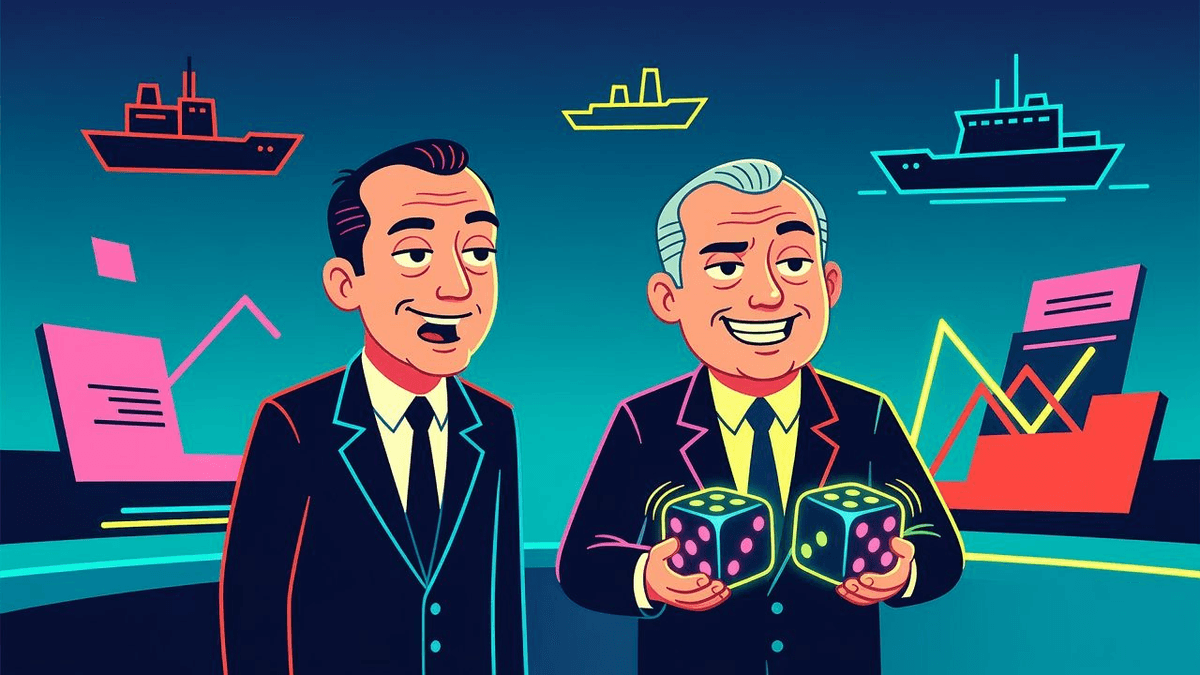 Hormuz Audit: Shipowners Still Willing to Roll Dice — World satirical illustration by Roast Station