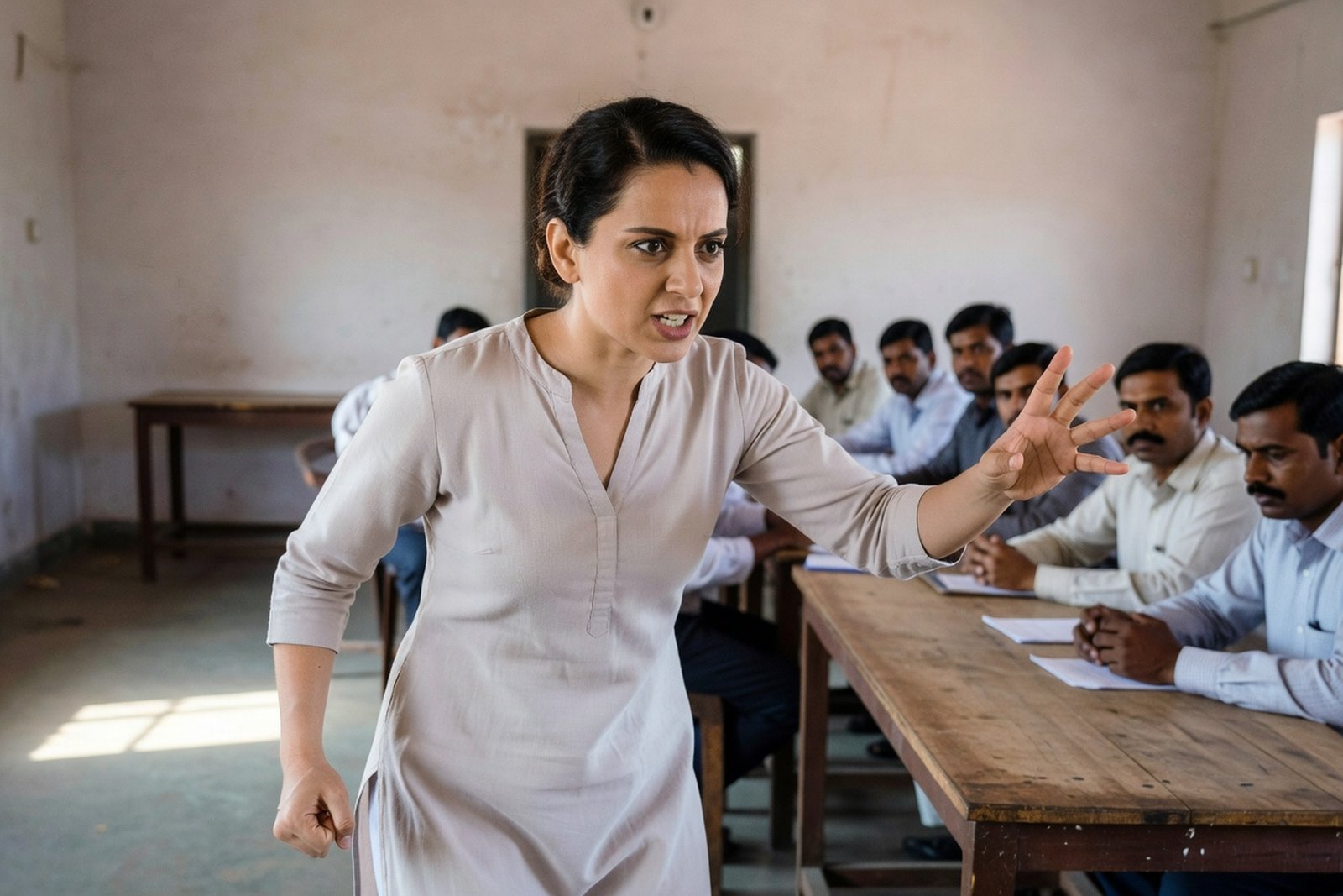 Kangana Called MPLADS a Bloody Joke in Mandi — celebs satirical illustration · MILD tier · Roast Station editorial