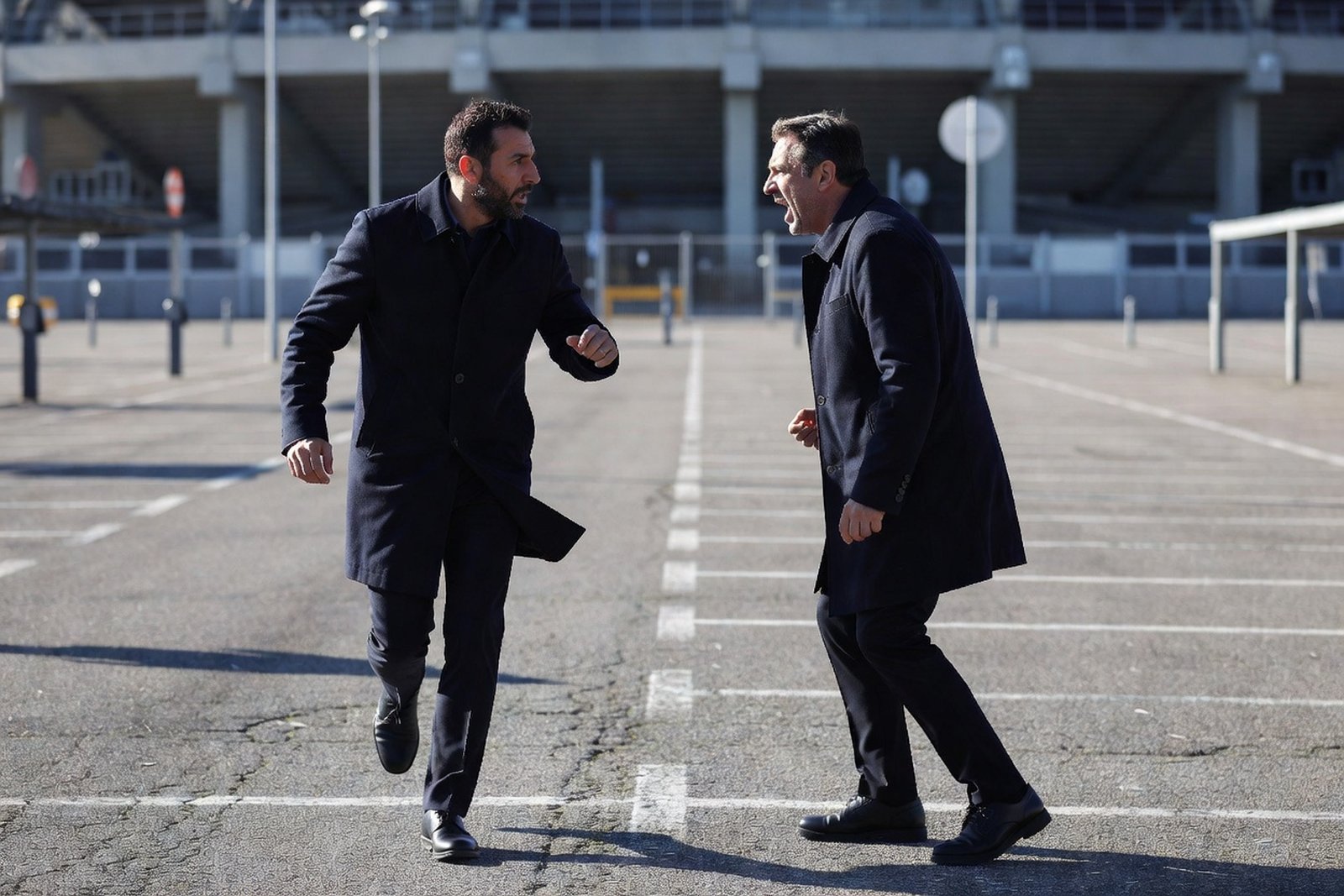 Percassi Chased D'Amico into Monte Mario Parking — Sports satirical illustration · MILD tier · Roast Station editorial