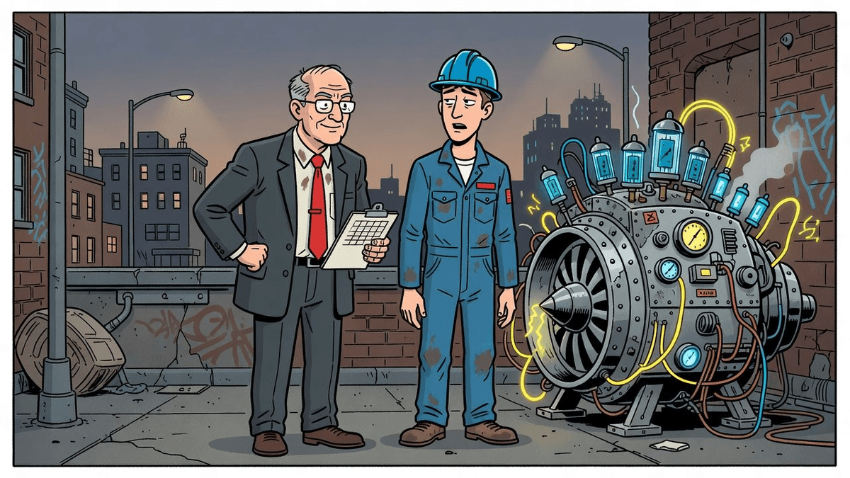 Sanders Hudson Audit: Next-Gen Airpower Still Just Noise — Politics satirical illustration by Roast Station