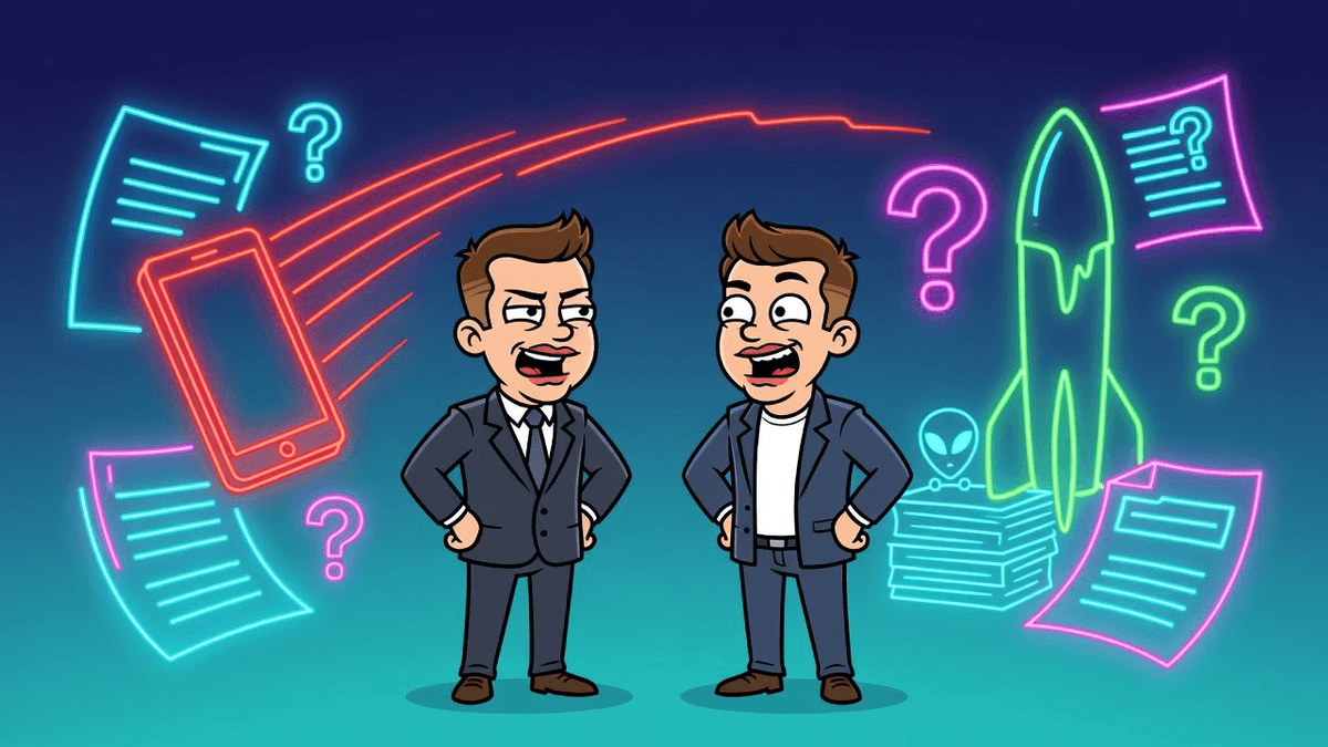 SpaceX Phone Prototype Vanishes in Post-IPO Audit — Tech satirical illustration by Roast Station