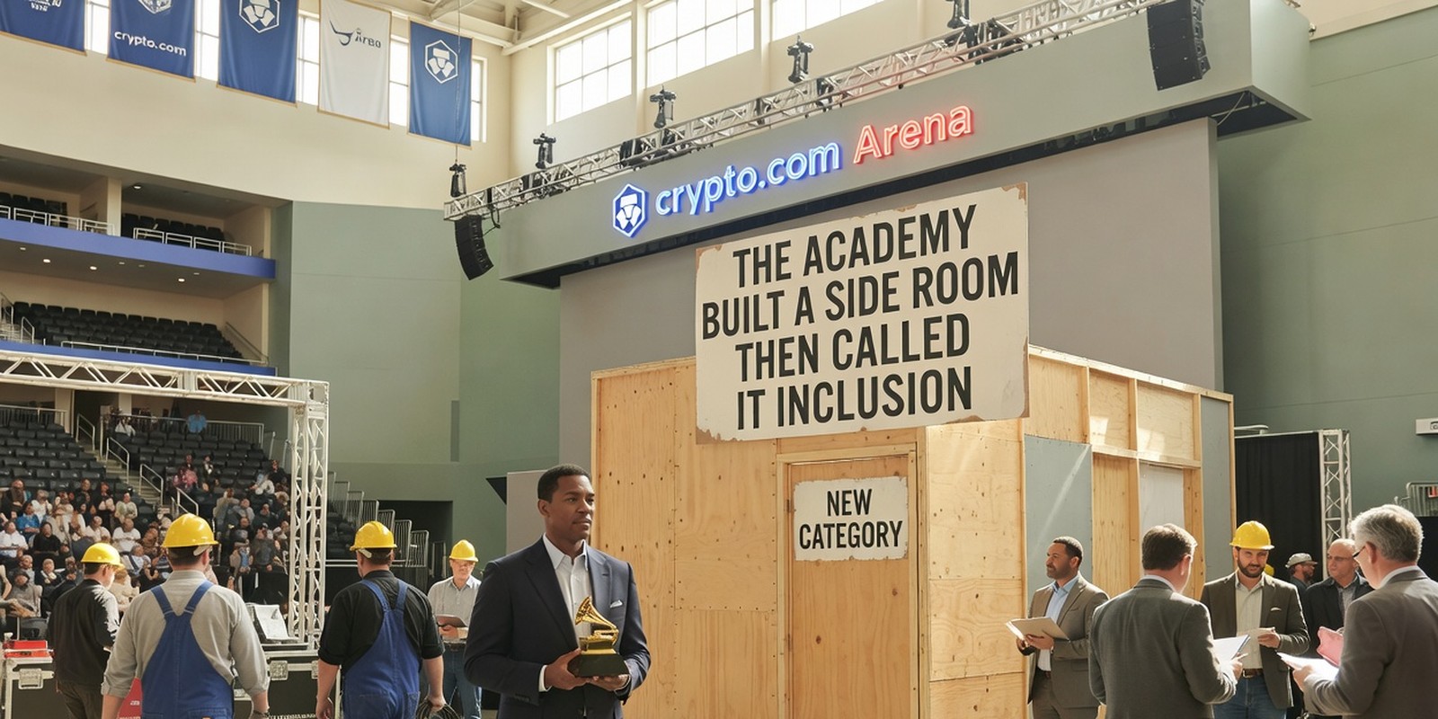 The Academy Built a Side Room Then Called It Inclusion — Entertainment satirical illustration by Roast Station