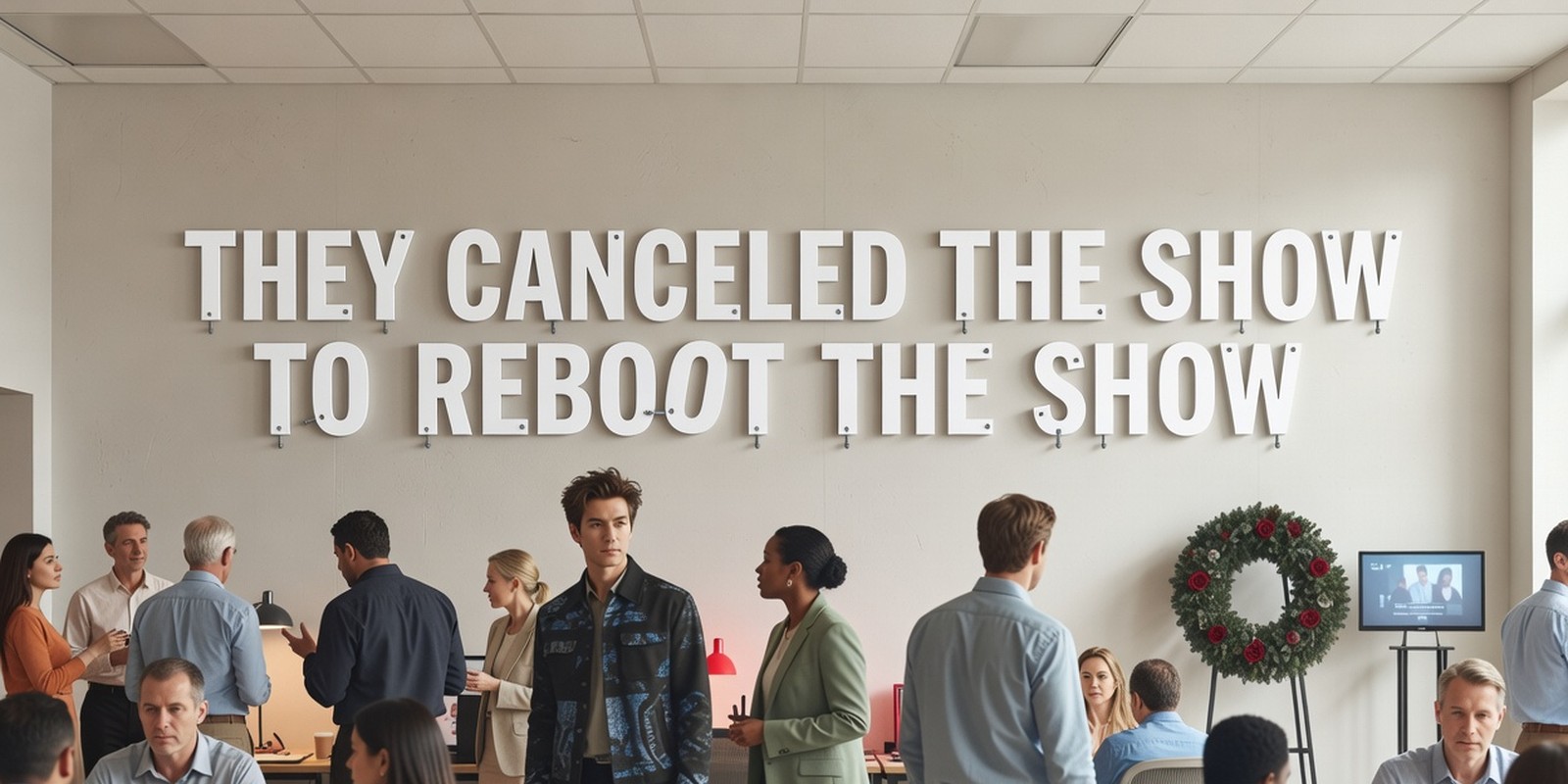 They Canceled the Show to Reboot the Show — Entertainment satirical illustration by Roast Station