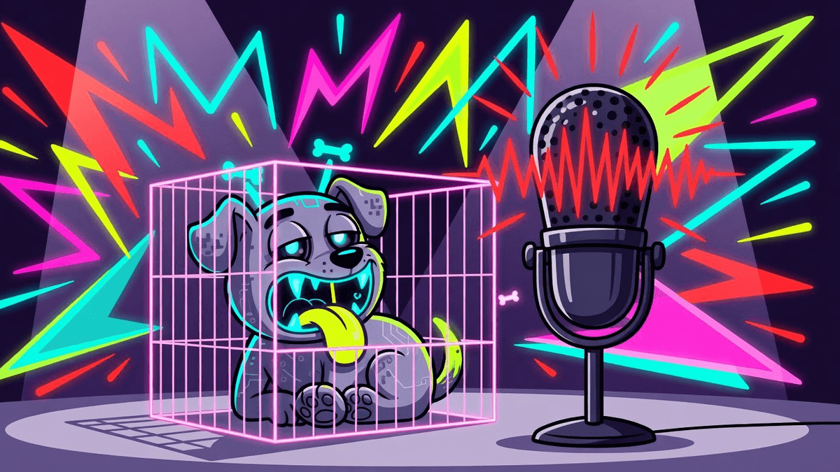 Twitch 'E-Puppy' Sleeps in Crate, Fetches Fame — Culture satirical illustration by Roast Station