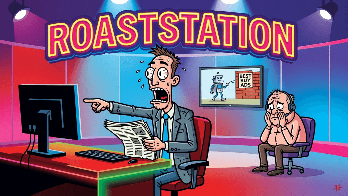 USA Today's Tech Section Is Just Best Buy's Newsletter — Tech satirical illustration by Roast Station